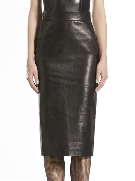 gucci leather pencil skirt.